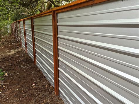 privacy fence with corrugated metal